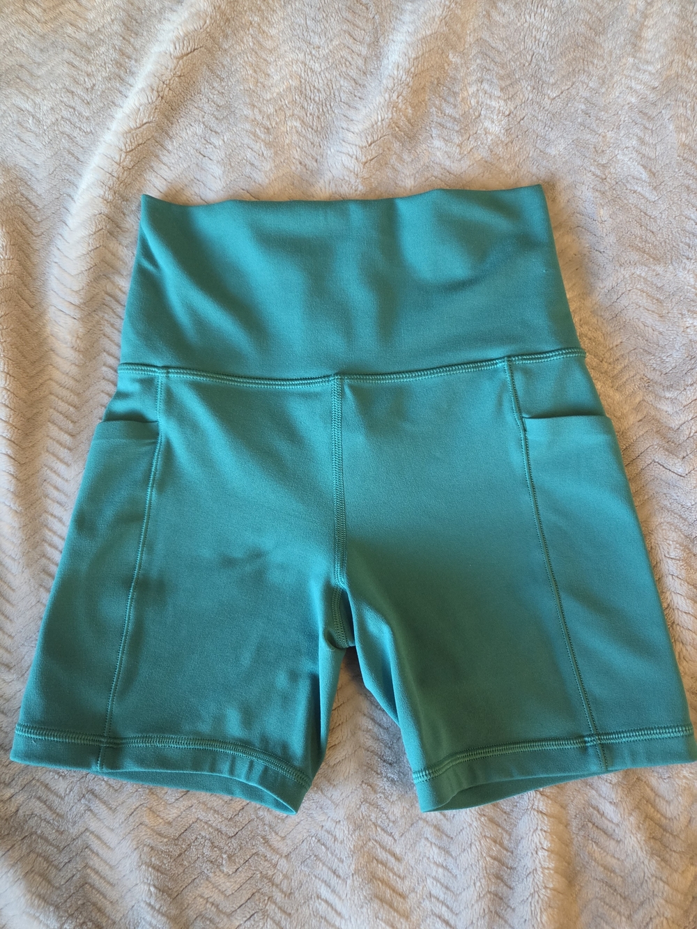 Women’s High-Waist Teal Active Shorts, Just Girly Vibes